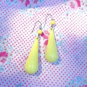 Vintage Neon Yellow Earrings